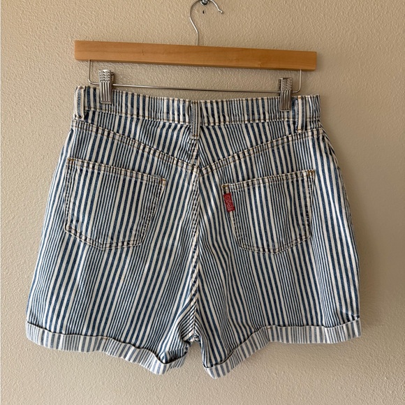 Vintage 80s/90s Omaha Jean Company Blue and White Vertical Striped Jean Shorts - Picture 6 of 7